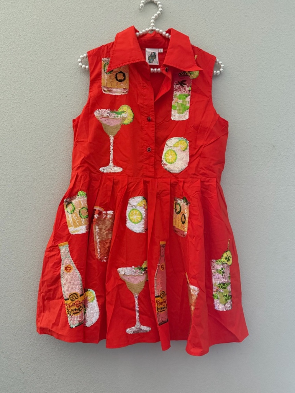 BRAND NEW QUEEN OF SPARKLES • QOS • MEXICAN DRINKS DRESS  • SIZE SMALL